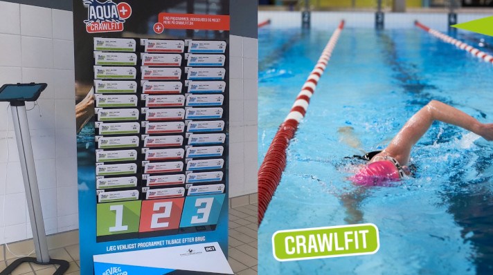 Crawlfit-tavle i svømmehallerne